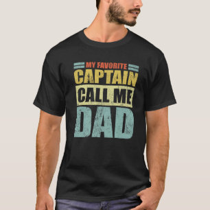 Mens Funny mein Lieblingskapitän nennt mich Vater T-Shirt
