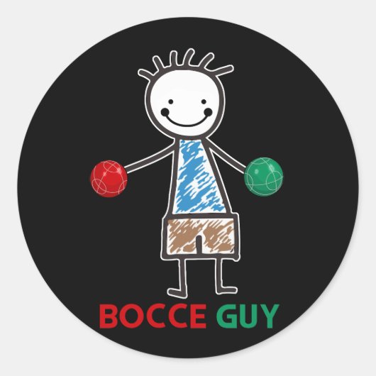 Mens Funny Meme Bocce Ball Design Boys Bocci Sport Runder Aufkleber (Vorderseite)