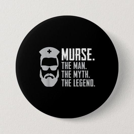 Mens Funny Murse Button (Vorderseite)