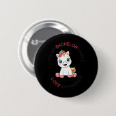 Mens Funny My Bachelor Party Niedlich Unicorn Bach Button (Vorne & Hinten)
