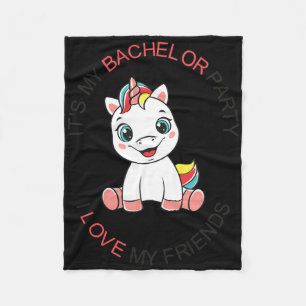 Mens Funny My Bachelor Party Niedlich Unicorn Bach Fleecedecke