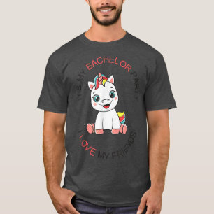Mens Funny My Bachelor Party Niedlich Unicorn Bach T-Shirt