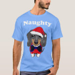 Mens Funny Naughty Christmas Dachshund Funny Wiene T-Shirt<br><div class="desc">Mens Funny Naughty Christmas Dachshund Funny Wiener Dog  .</div>