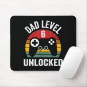 Mens Funny New Dad Shirt Dad Level 6 Unlocked For  Mousepad (Mit Mouse)