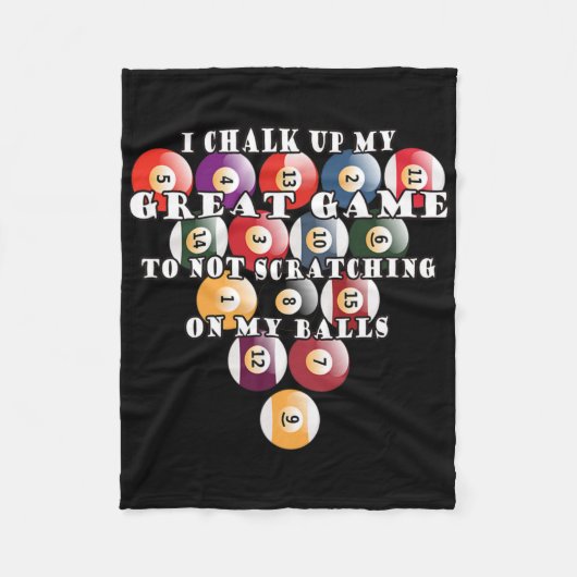 Mens Funny No Scratching Scratch Game Pool Billiar Fleecedecke (Vorderseite)