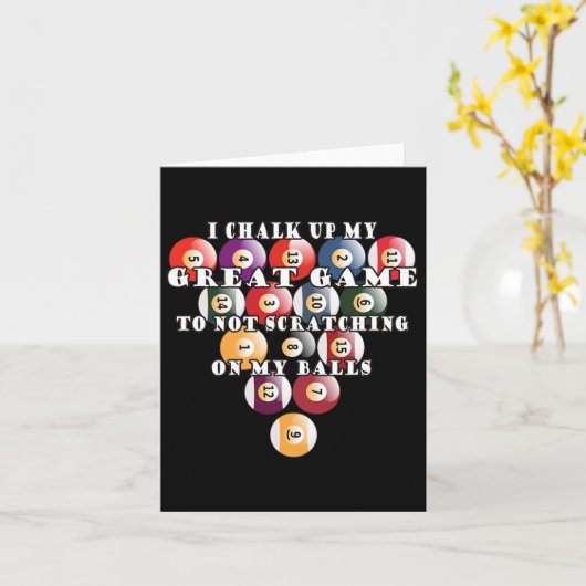 Mens Funny No Scratching Scratch Game Pool Billiar Karte (Gelbe Blume)