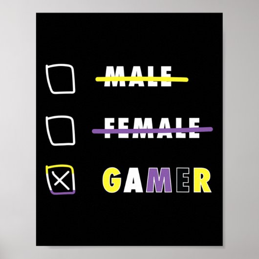 Mens Funny Nonbinary Gamer En Poster (Vorne)