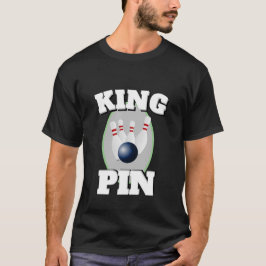 Mens Funny Novelty Sports Bowling KING BUTTON T-Shirt