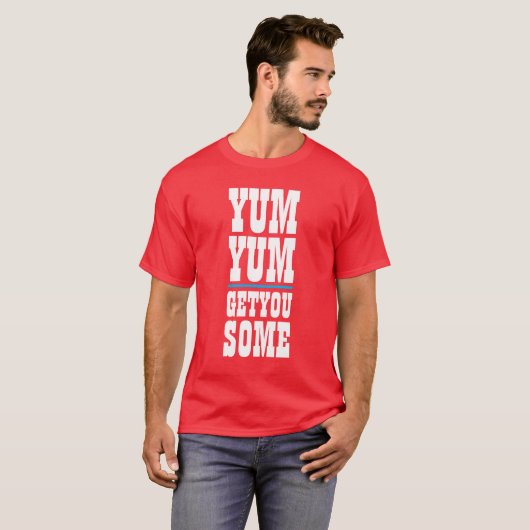 Mens Funny Novelty YUM YUM HABEN IHNEN EINEN T - S T-Shirt (Vorne ganz)