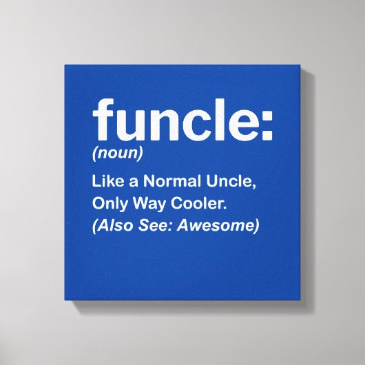 Mens Funny Oncle Shirt Mens Funcle Definition Gesc Leinwanddruck (Vorderseite)