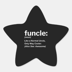 Mens Funny Oncle Shirt Mens Funcle Definition Gesc Stern-Aufkleber