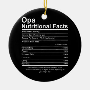 Mens Funny Opa Großvater Vater Ernährung Fakt Keramik Ornament