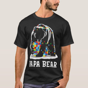 Mens Funny Papa Bären Autismus Bewusstsein Autismu T-Shirt