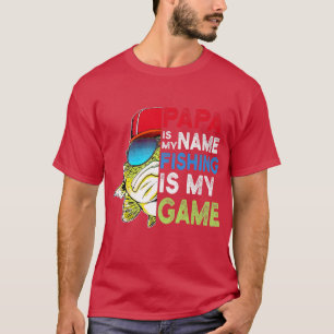 Mens Funny Papa ist mein Name Fischen ist mein Spi T-Shirt