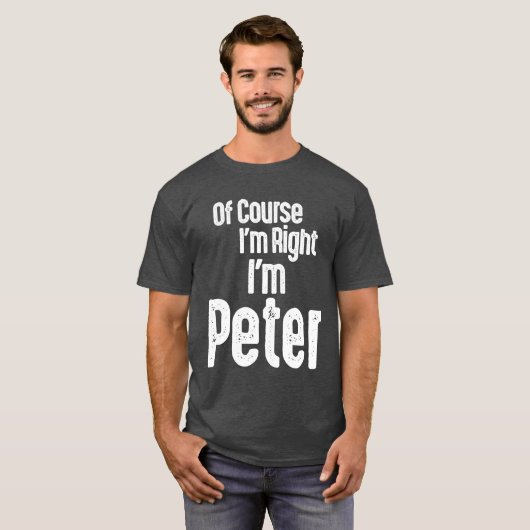Mens Funny Personalisiert Name Peter T-Shirt (Vorne ganz)
