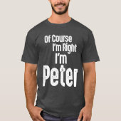 Mens Funny Personalisiert Name Peter T-Shirt (Vorderseite)