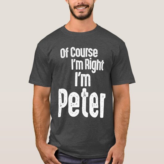 Mens Funny Personalisiert Name Peter T-Shirt (Vorderseite)