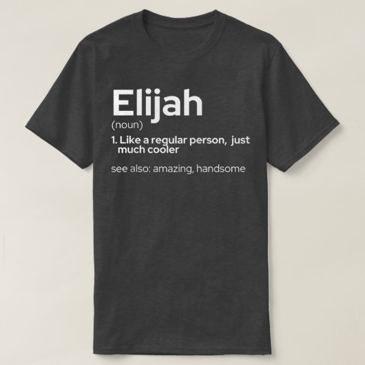 Mens Funny Personalized First Name Elijah T-Shirt (Design vorne)