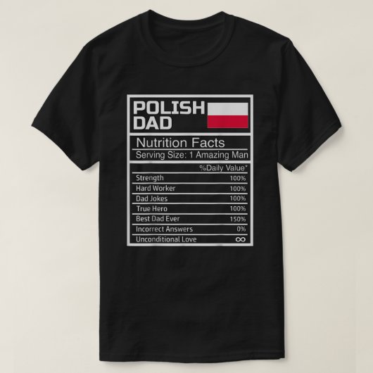 Mens Funny Polnischer Vater Ernährung Fakten Väter T-Shirt (Design vorne)
