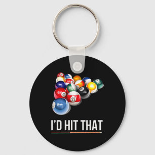 Mens Funny Pool Gift Id Hit, dass Billiards Spiele Schlüsselanhänger