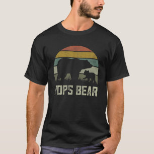 Mens Funny Pops Bear S, Cub Kid Fathers Day Grandl T-Shirt