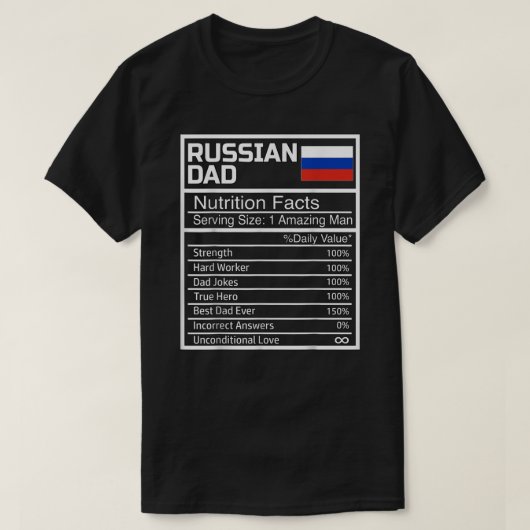 Mens Funny Russian Vater Nutritions Facts Facts Fa T-Shirt (Design vorne)