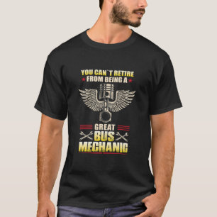 Mens Funny School Bus Mechanische Ruhestand  T-Shirt