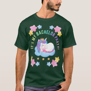 Mens Funny sein Bachelor Einhorn Party Hochzeit B T-Shirt