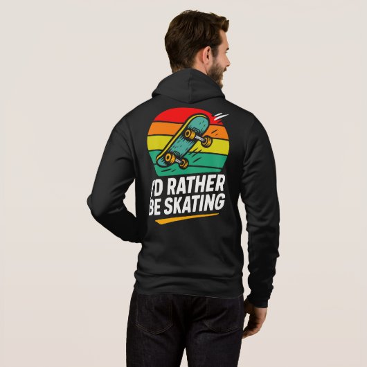Mens funny skateboarding hoodie (Schwarz voll)