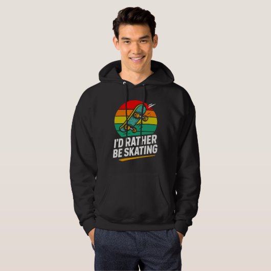 Mens funny skateboarding hoodie (Vorne ganz)