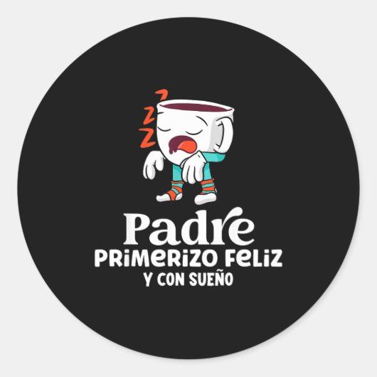 Mens Funny Spanish Announcing Pregnancy Baby New D Runder Aufkleber (Vorderseite)