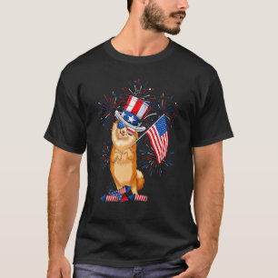 Mens Funny Spitz mit USA Hat Firework Kids G T-Shirt