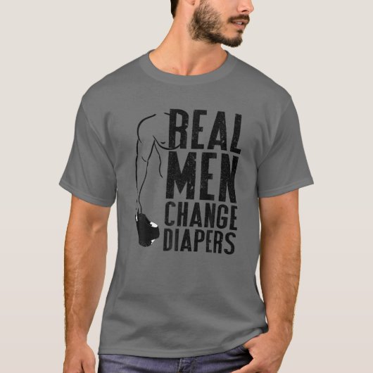 Mens Funny T - Shirt-Real Men wechseln Diapers neu T-Shirt (Vorderseite)