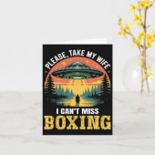 Mens Funny Ufo Boxing Joke Alien Entführung Retro Karte (Gelbe Blume)