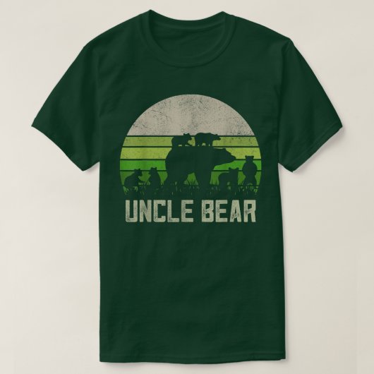 Mens Funny Uncle Bear Shirts From Niece & Nephew, (Design vorne)