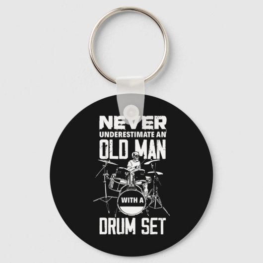 Mens Funny unterschätzt nie einen alten Mann mit D Schlüsselanhänger (Vorderseite)