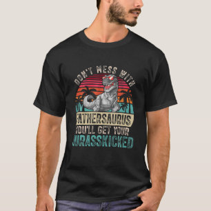 Mens Funny Vater Dinosaurier Retro Vater Vatertag T-Shirt