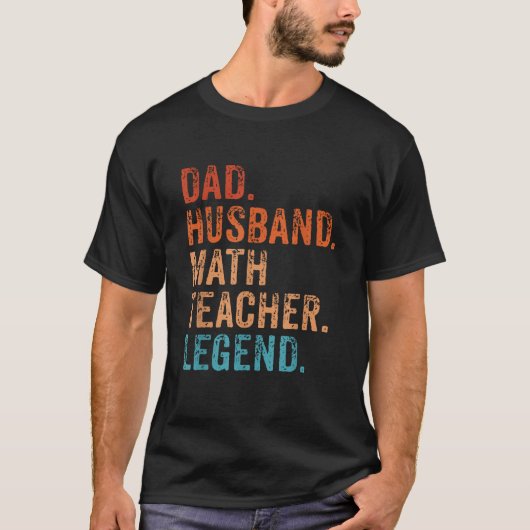 Mens Funny Vater Husband Math Teacher Legend Birth T-Shirt (Vorderseite)