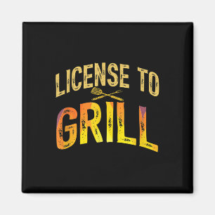 Mens Funny Vater Lieben Grillen Lizenz für Grill F Magnet