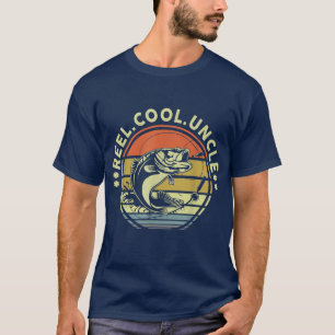 Mens Funny Vatertag Fischen Cool Onkel Fliegen T-Shirt