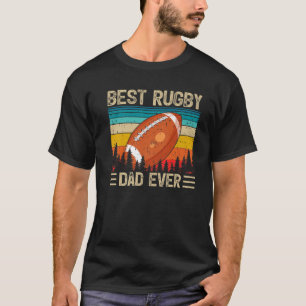 Mens Funny Vintag Retro Beste Rugby Vater je Fauna T-Shirt