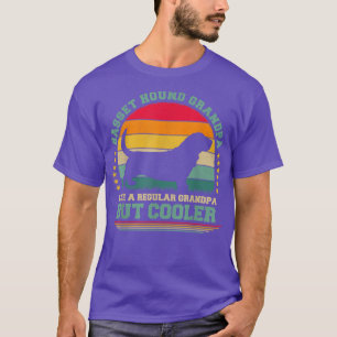 Mens Funny Vintag Retro Dog Basset Hound Opa T-Shirt