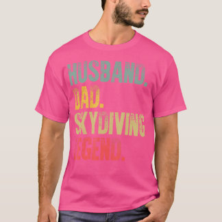 Mens Funny Vintag Shirt Ehemann Vater Skydiving Le