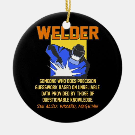 Mens Funny Welder Job Definition Welding Keramik Ornament (Vorne)