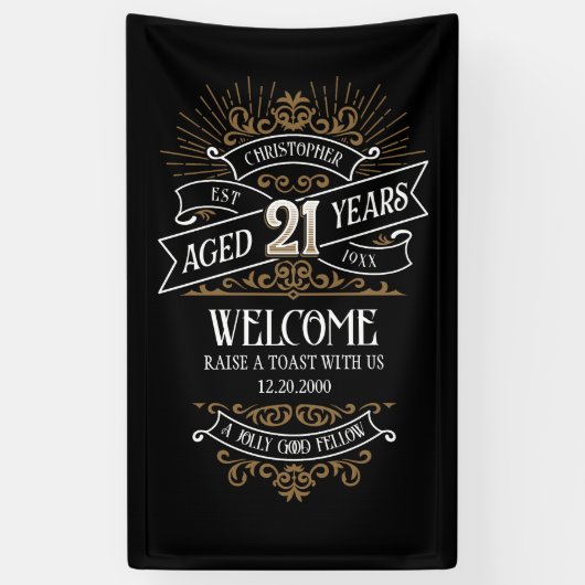 Mens Funny Whiskey 21. Geburtstag Banner (Vertikal)