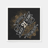 Mens Funny Whiskey 21. Geburtstag Serviette (Vorderseite)