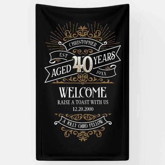 Mens Funny Whiskey 40. Geburtstag Banner (Vertikal)
