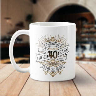 Mens Funny Whiskey 40. Geburtstag Kaffeetasse