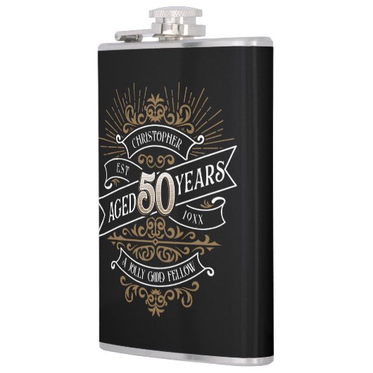 Mens Funny Whiskey 50. Geburtstag Flachmann (Links)