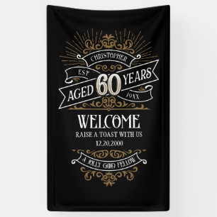 Mens Funny Whiskey 60. Geburtstag Banner